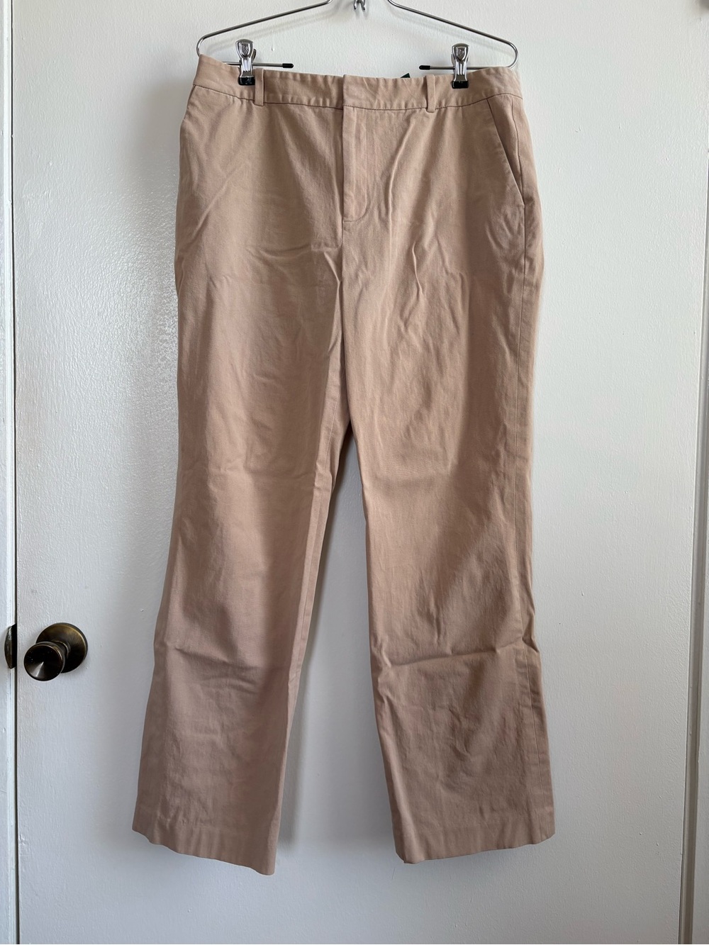 Lauren Ralph Lauren Women’s Beige Cotton Twill Straight Leg Khaki Pants 12